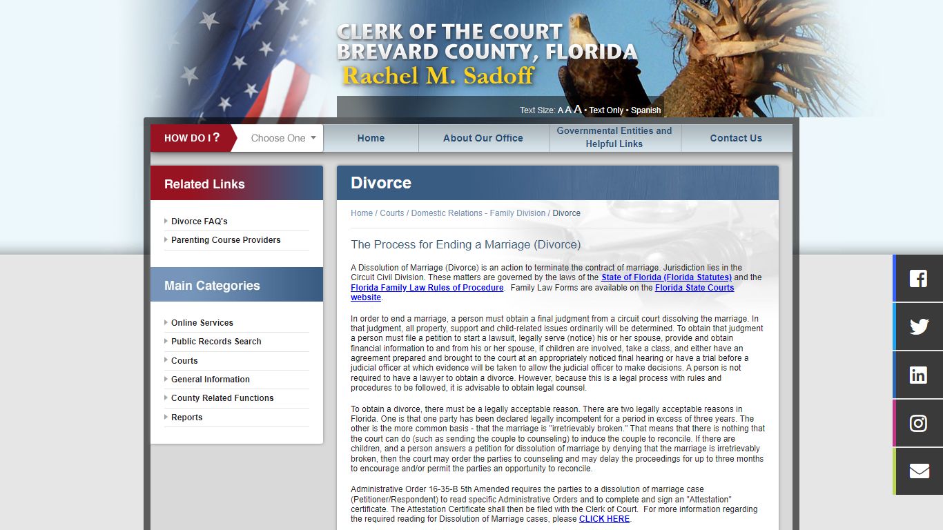 Divorce - Brevard County, Florida - Clerk of the Court